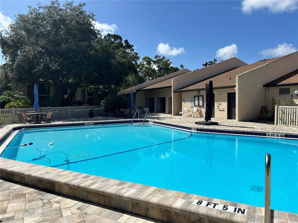 New refurfaced pool, paver deck, and clubhouse.