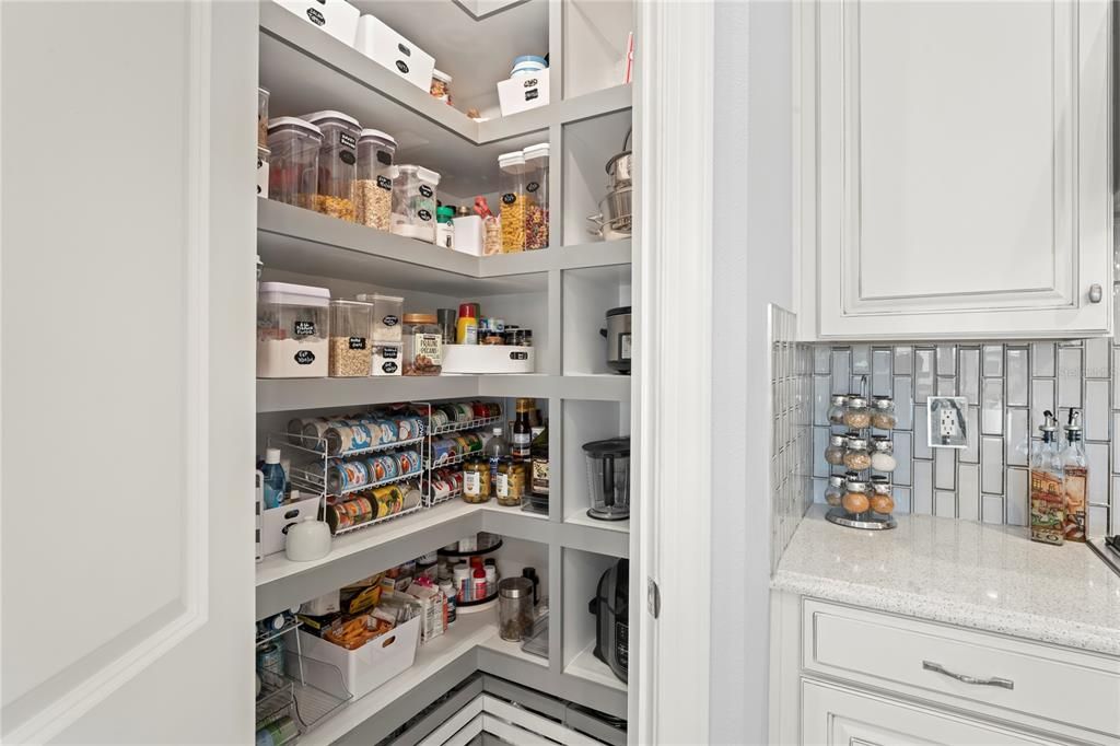 Custom shelving in pantry