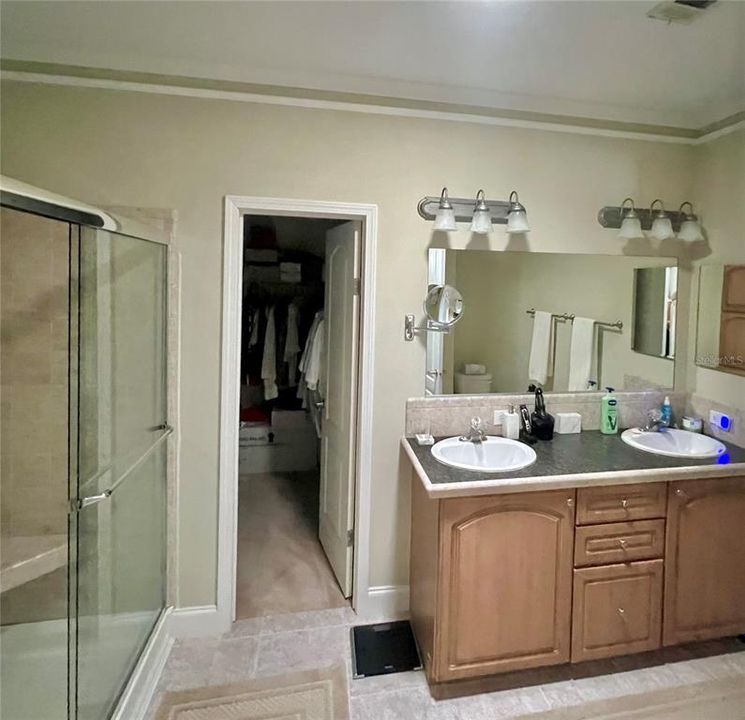 Ensuite bathroom with walk in closet