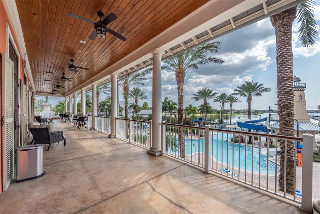 Balcony overlooking one of the pools