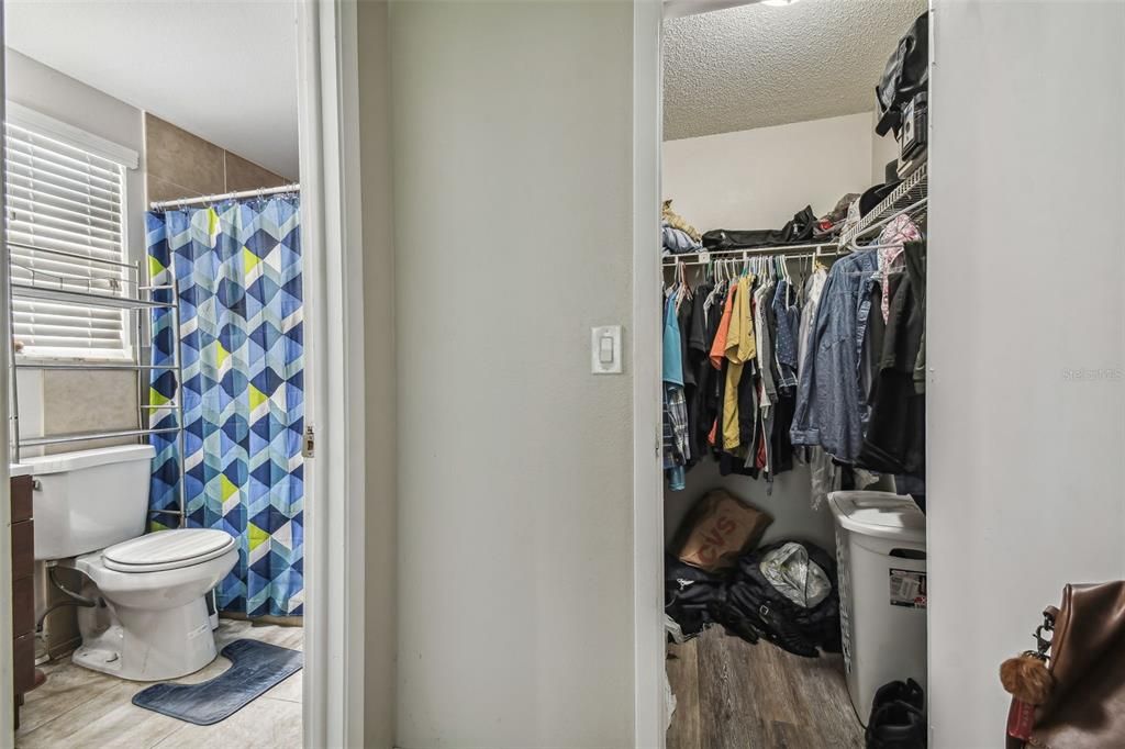 Primary bath and walk in closet