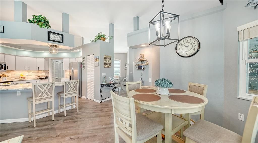 Breakfast nook, cathedral ceilings