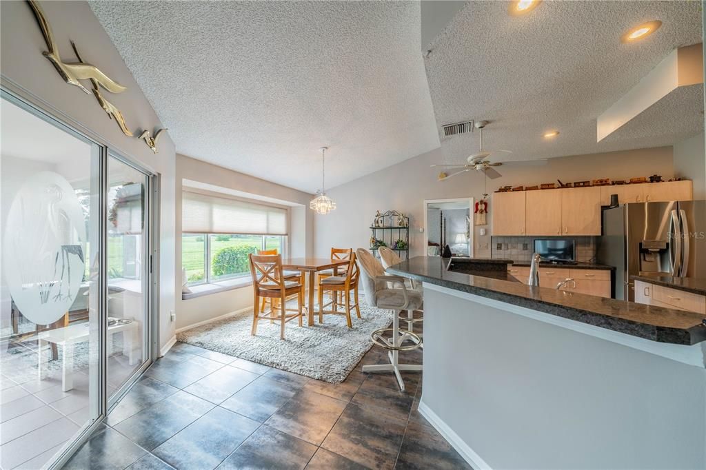 Living area with view of entry way