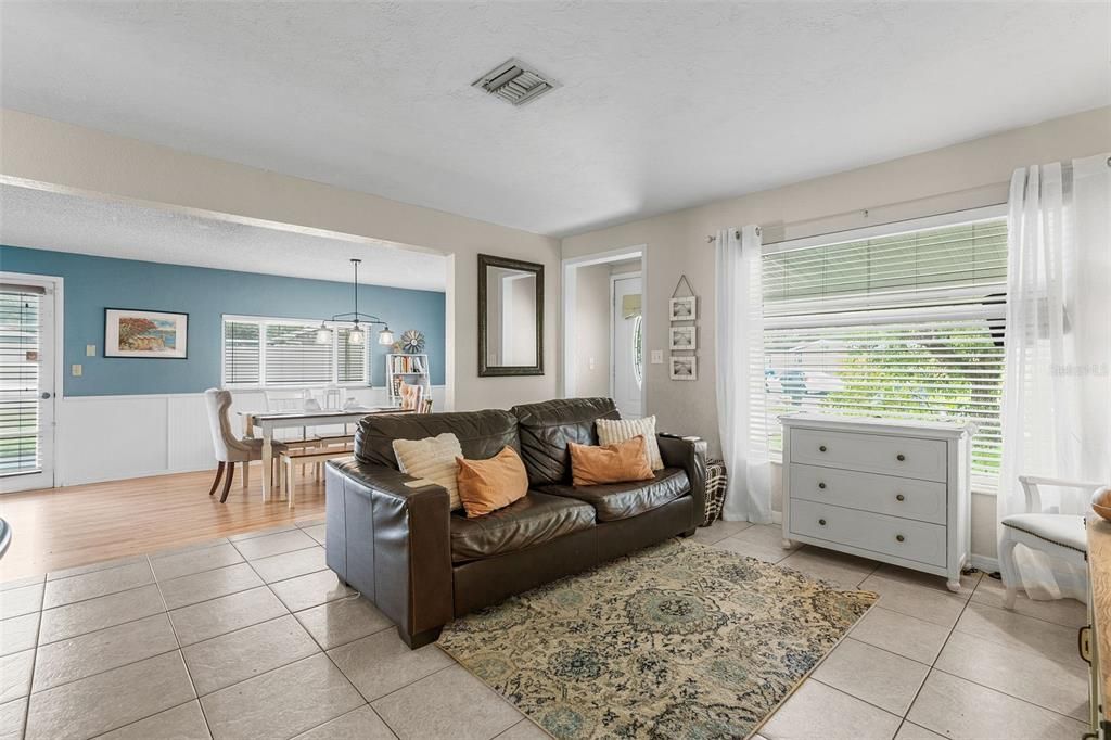 Bright Open Living & Dining Area