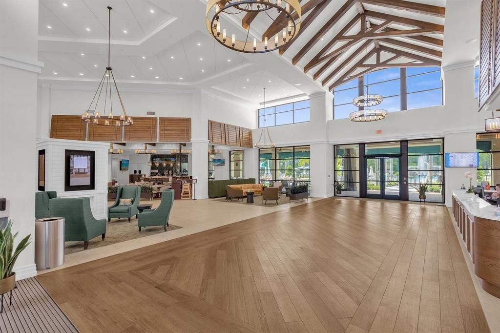 View of the lobby area & Tavern inside of the clubhouse