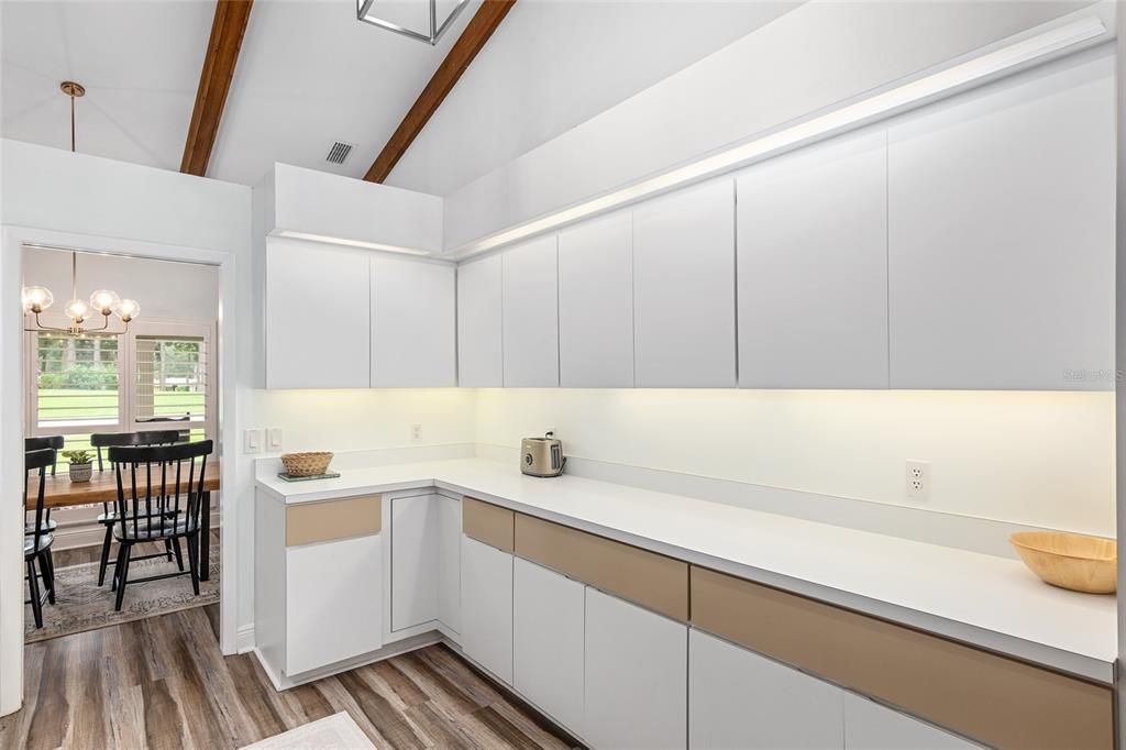 Expansive cabinets in kitchen