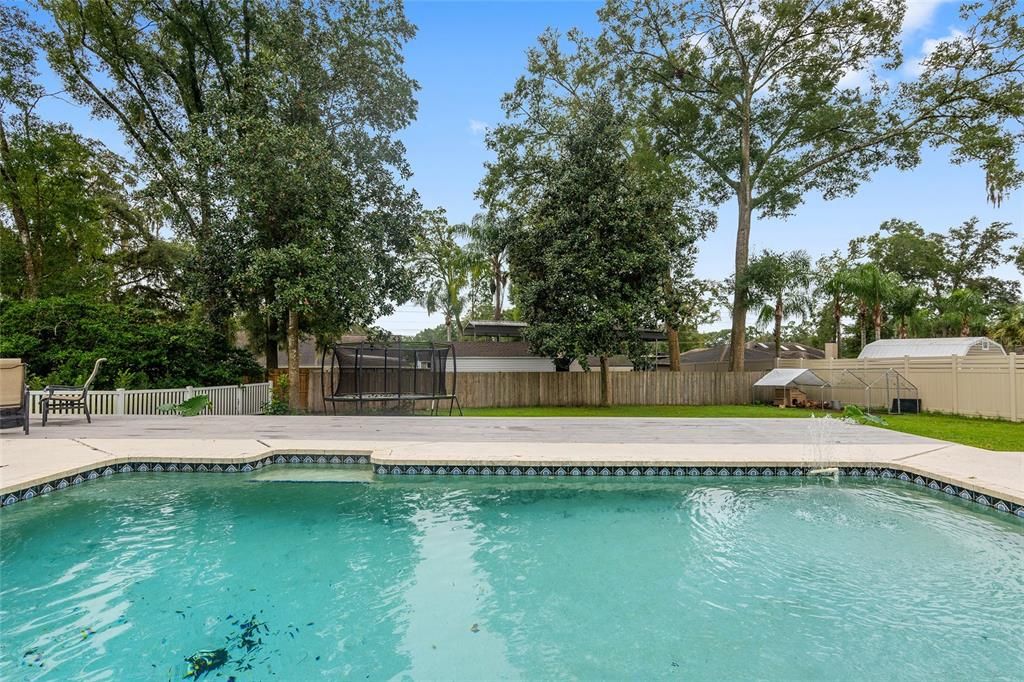 Beautiful pool with private backyard