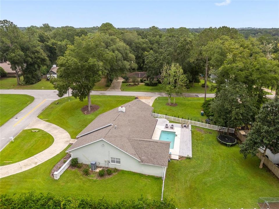 Aerial of full corner lot