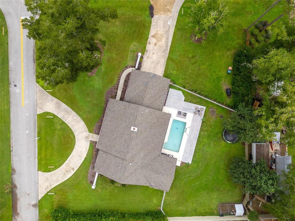 Aerial top view of home