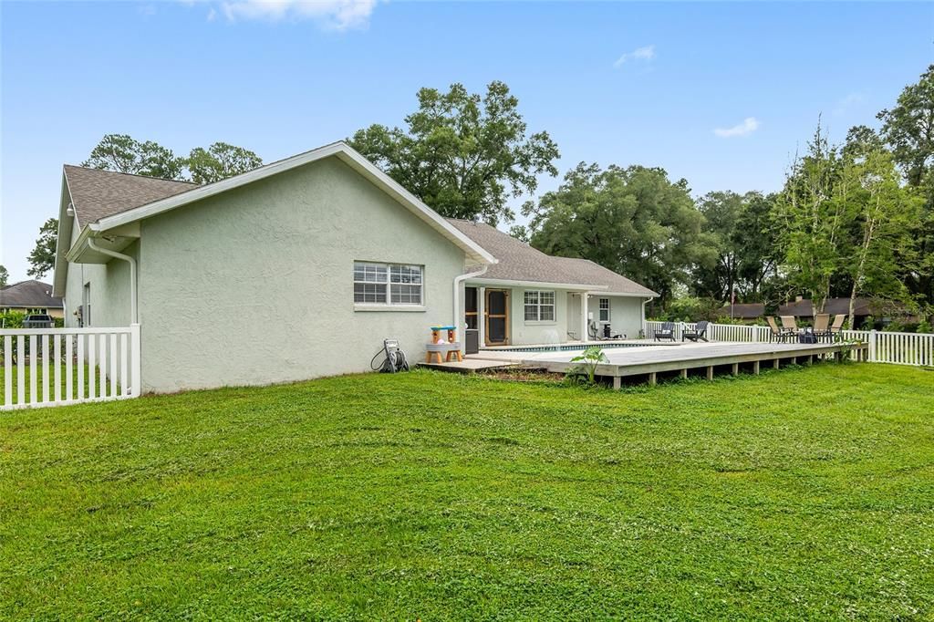 Large fenced in back yard