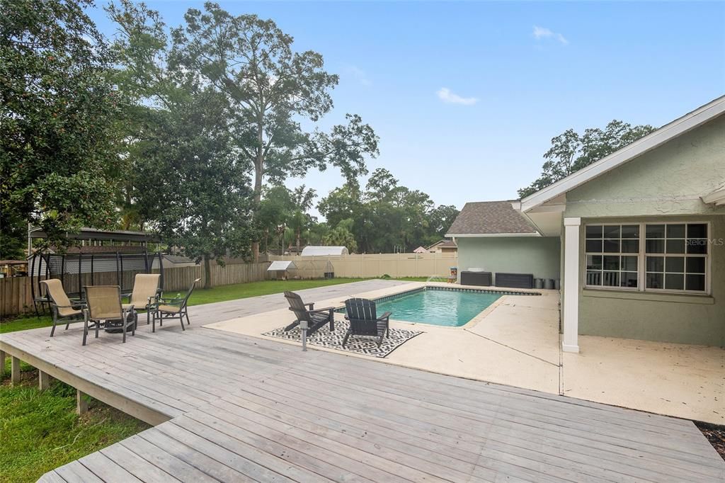 Pool area and deck. New pool pump system