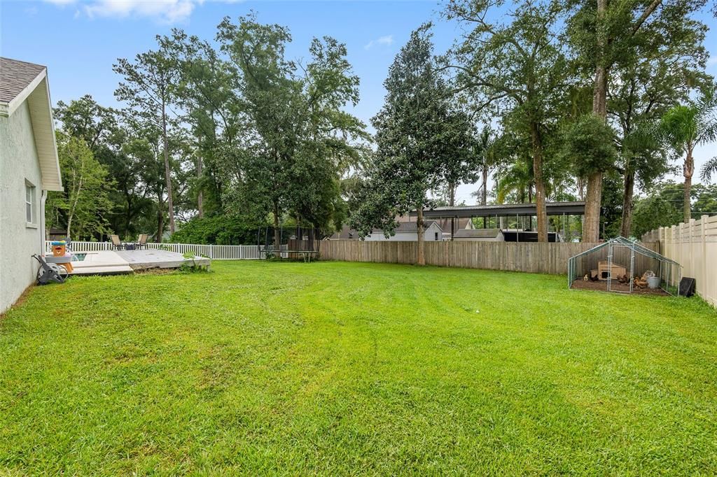 Large fenced in back yard