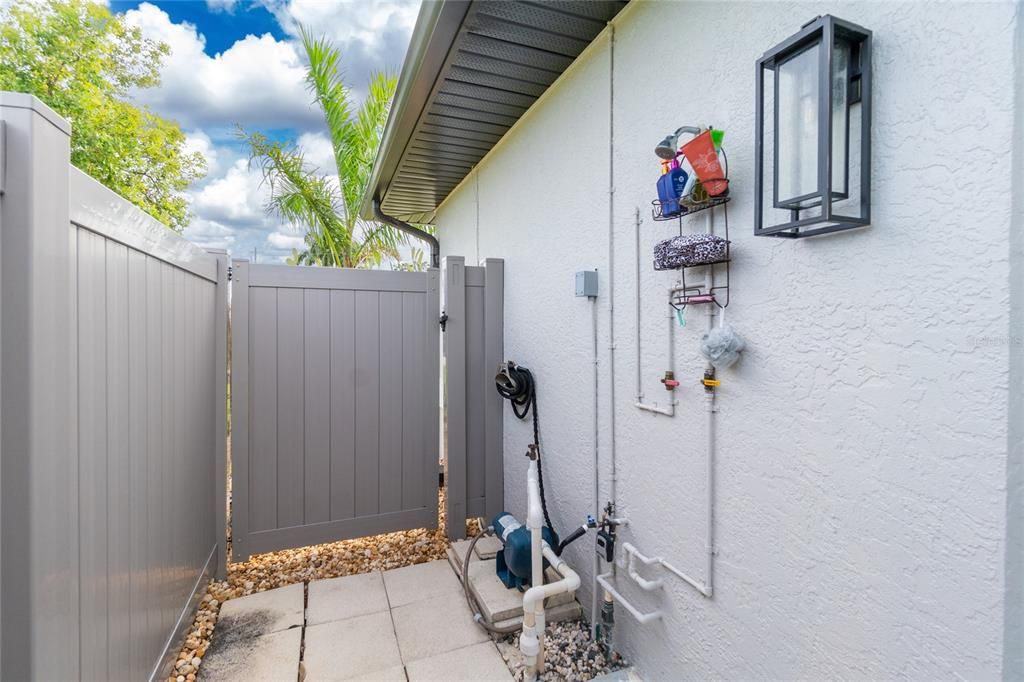 Outdoor Shower with privacy fence