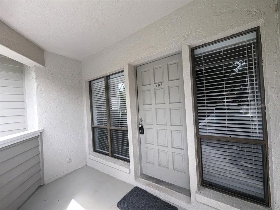 Door with covered outdoor space