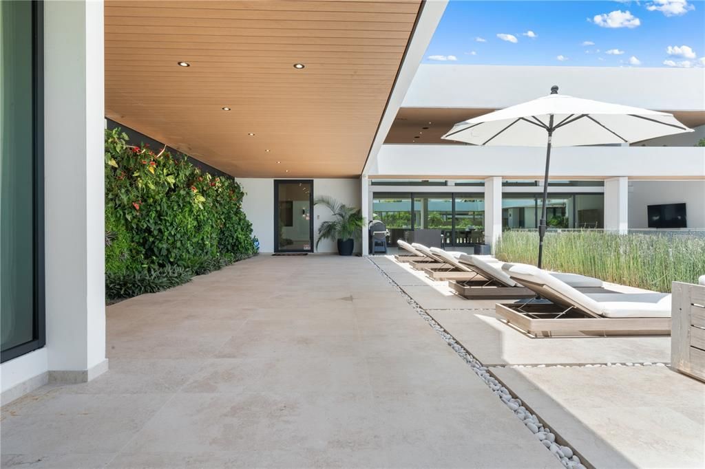 Living Wall and Courtyard pool. Composite Teak Decking. LED Lights integrated.