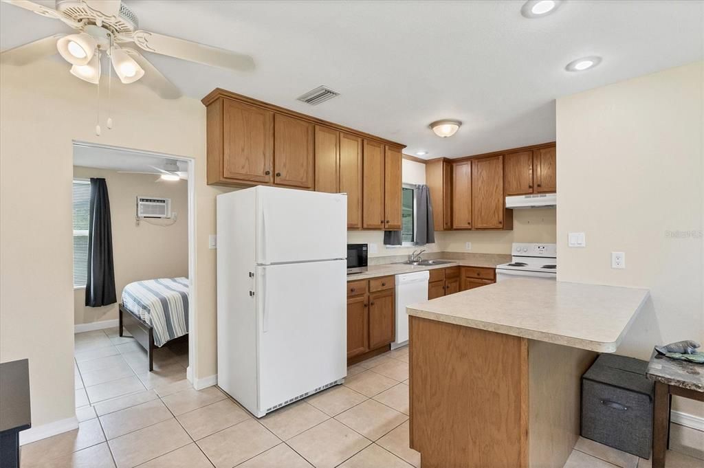 Kitchen has Solid Wood Cabinetry