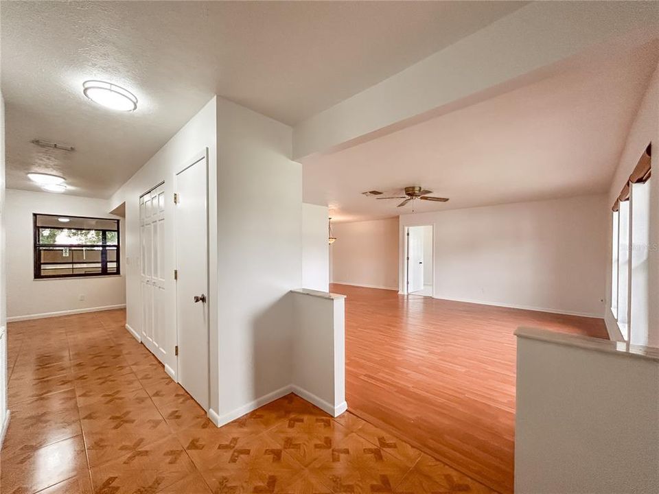 Foyer looking into hallway/living room