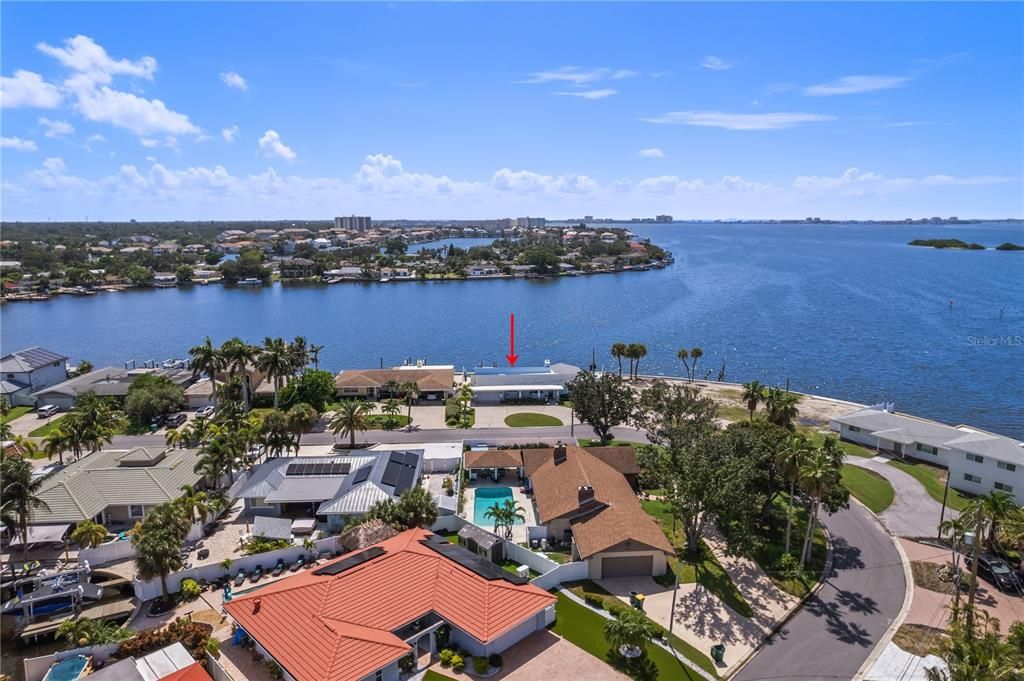 Aerial View of 1505 Sea Gull on Boca Ciega Bay