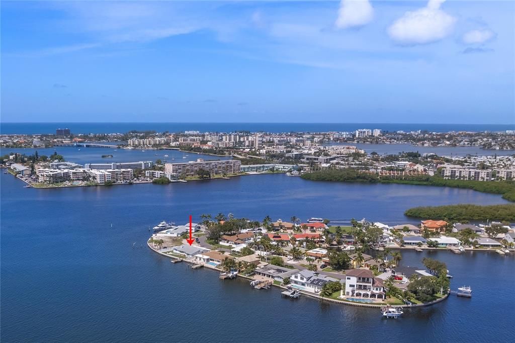 1505 Sea Gull Drive S with view of Boca Ciega Bay and Gulf of Mexico