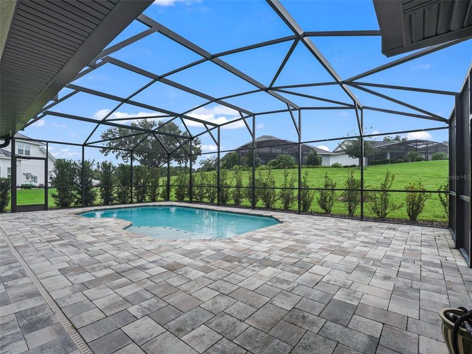 Screened area over pool