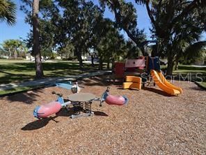 Children's slides and play equipment.