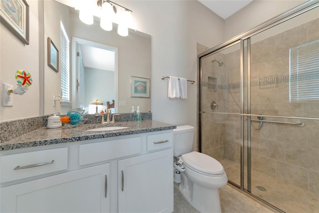 Private Bath BD 2 w/ Granite & Tile Shower