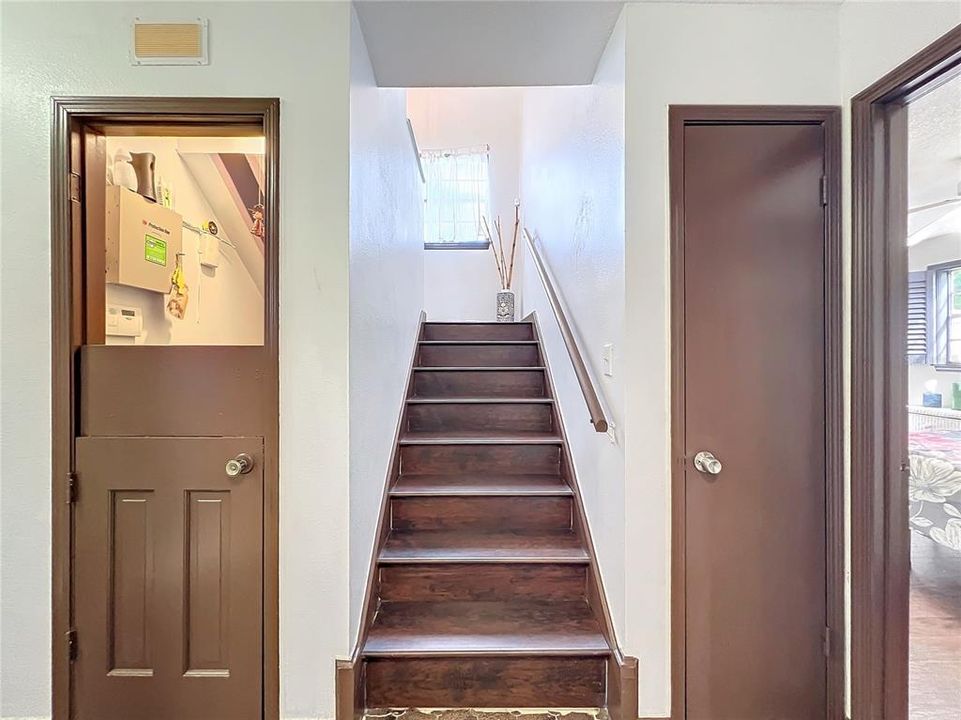 Stairs to 2nd Floor and Closet Space