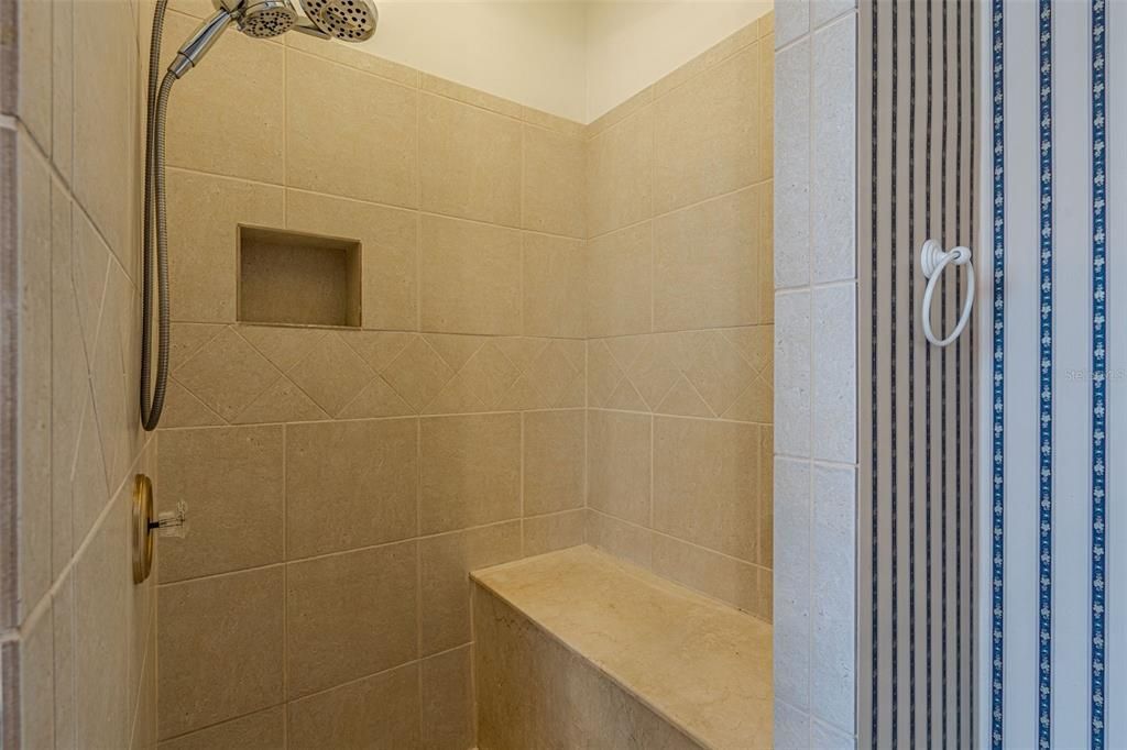 Master Bathroom Shower with seat