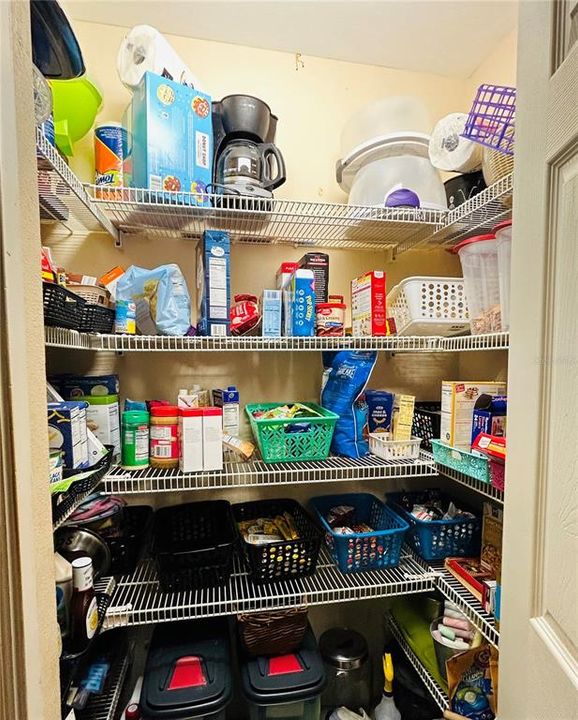 Walk-in pantry in laundry room