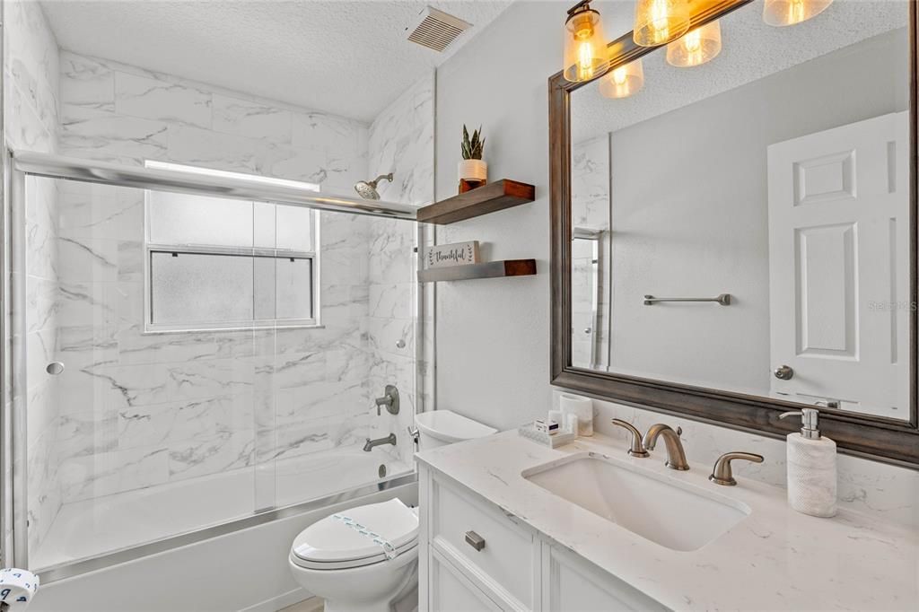 Bathroom between Frozen and Among Us bedrooms