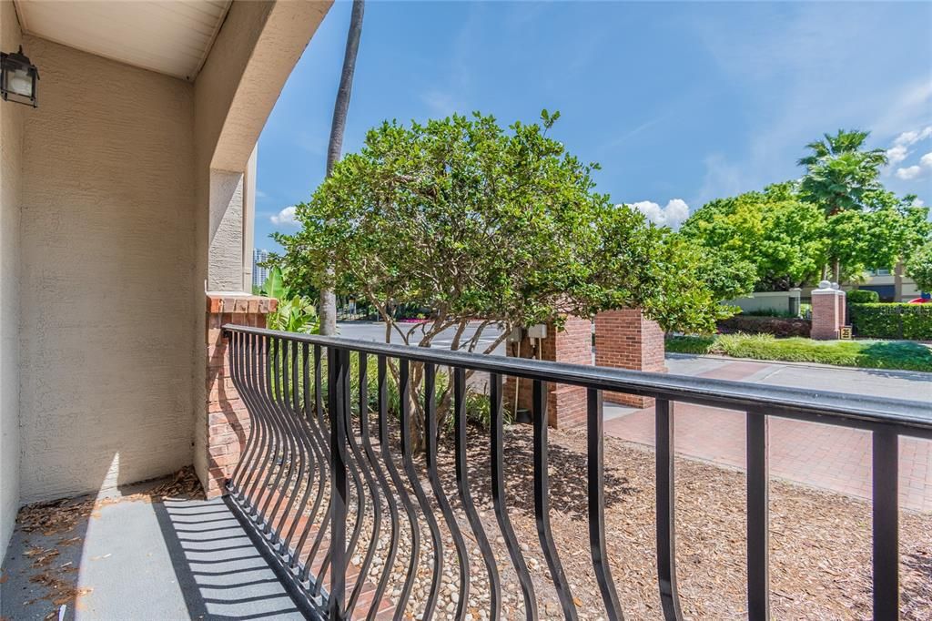 Ground level covered porch located in downstairs Master Suite.