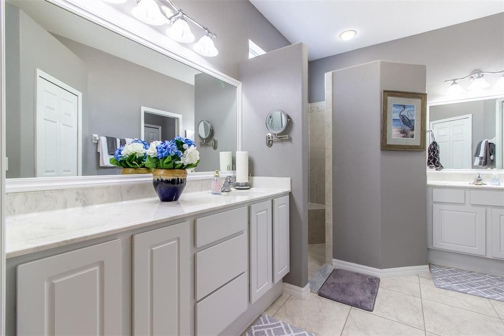 Master Bath with extended Counter