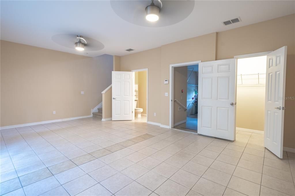 The Bonus or Flex Room has a half bath, direct access to the garage and a large built-in closet.