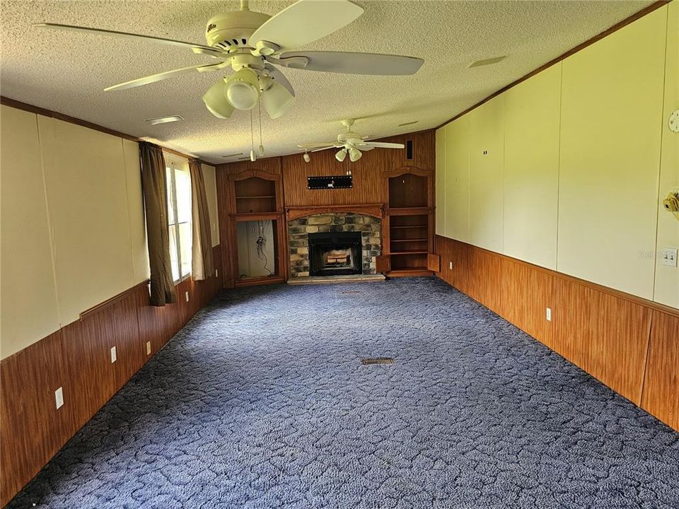 Living room with fire place