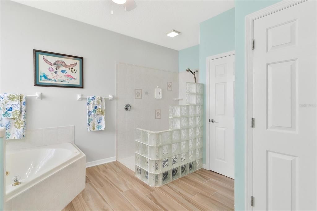 Primary Bathroom with Garden Soaking Tub with Jets for your "bubble bath" pleasure!