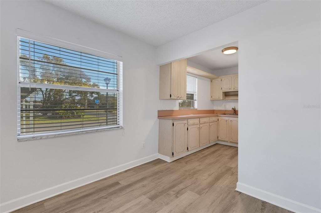 Dining Room into the kitchen.