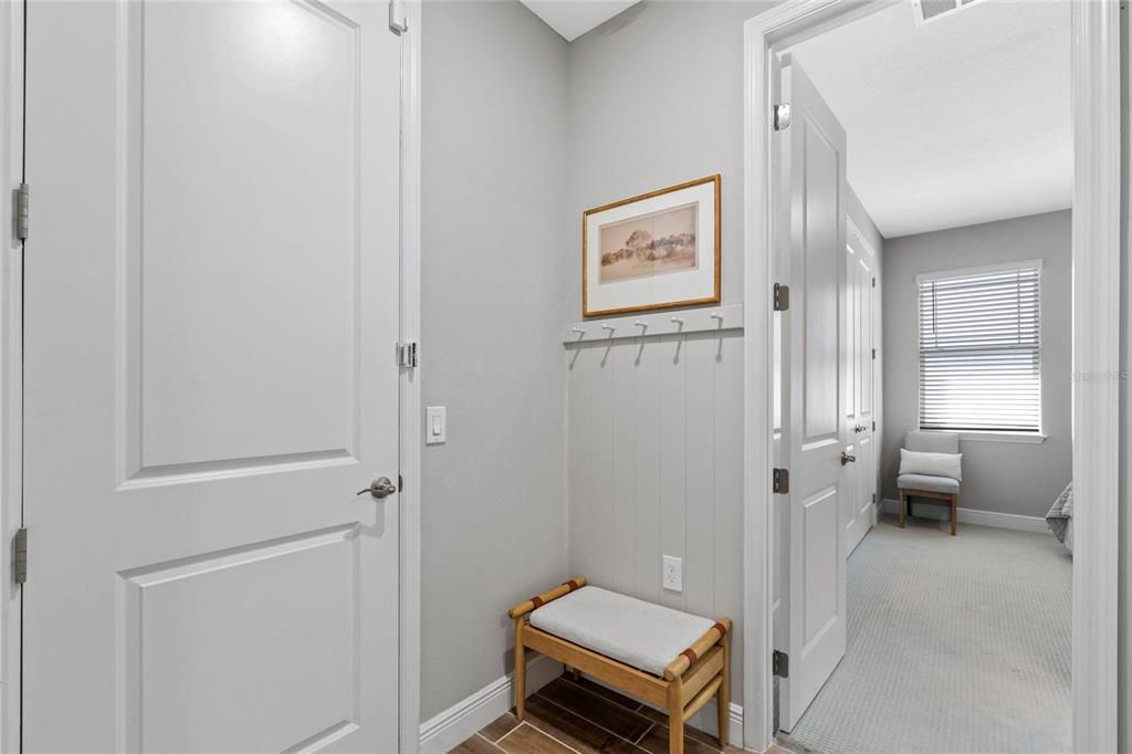 mudroom like like entrance from 2 car garage