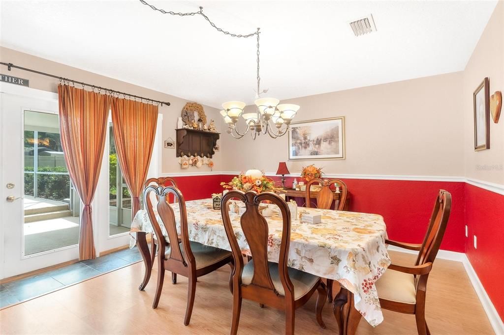 Dining Area with French Doors leading to Lanai Area