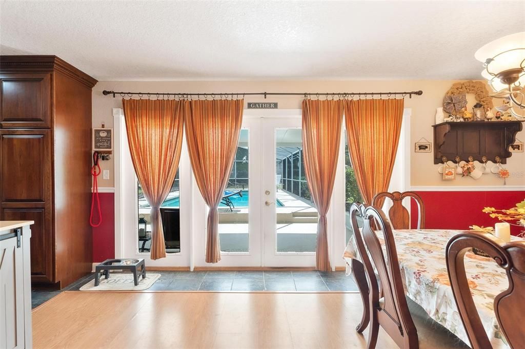 French Doors leading to Lanai and Pool Area