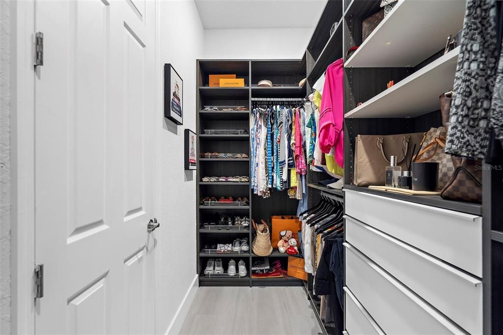 2 large walk-in custom built closets.