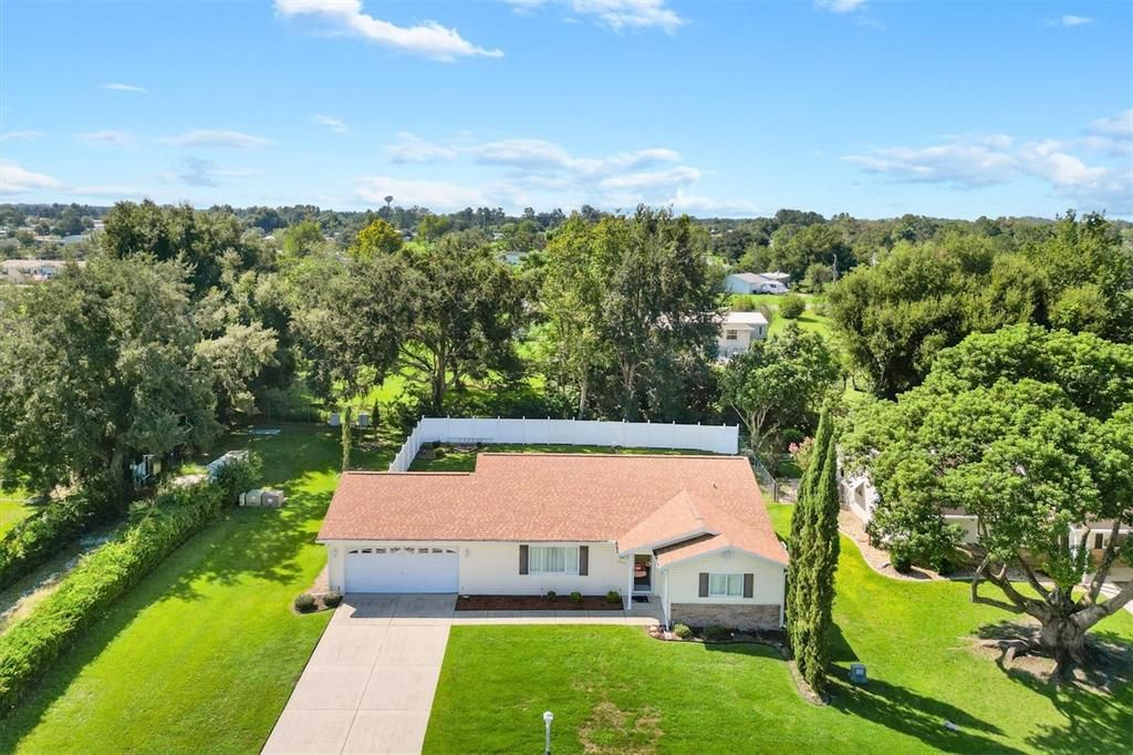 ARIEL VIEW OF THE FRONT OF THE HOME.