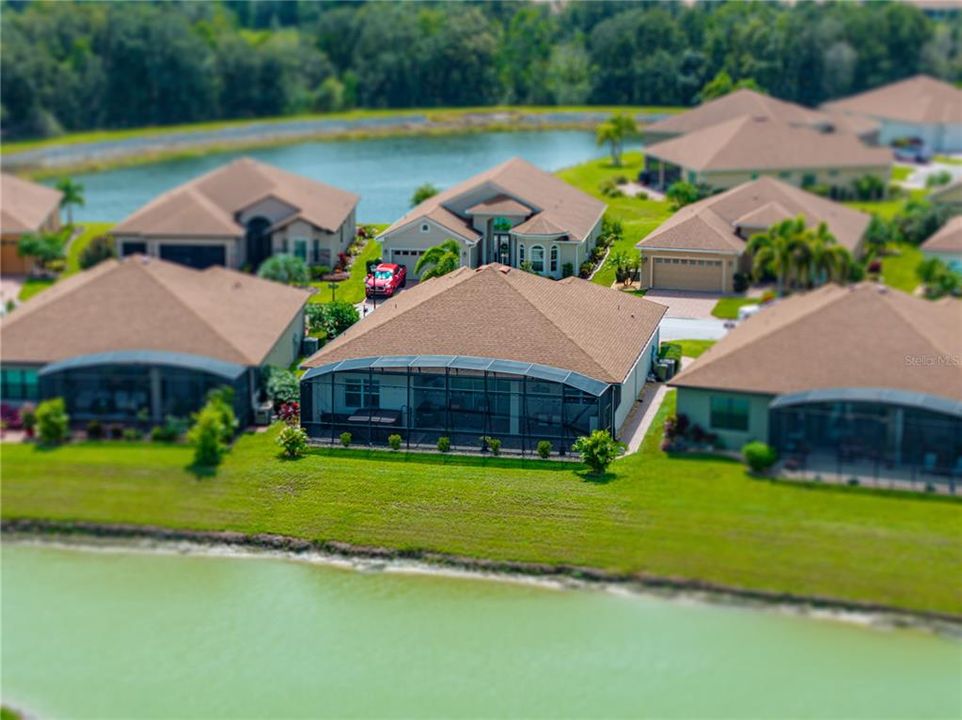 Aerial view of the back side of home