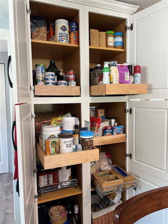 Pantry with pull out shelves