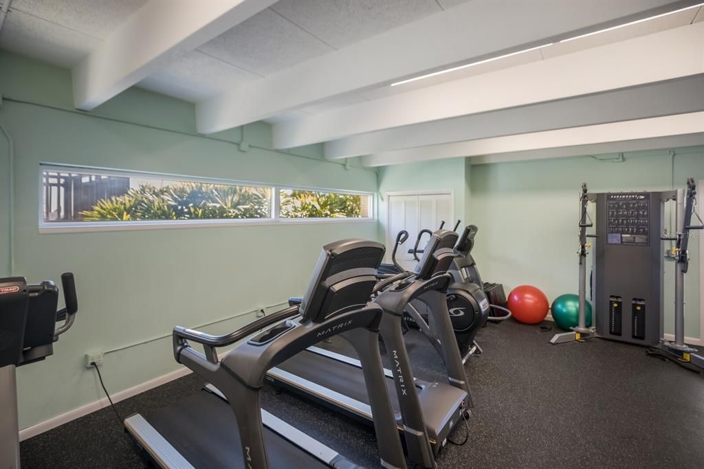 Fitness Center (prior to Main Clubhouse renovation). Fitness center will be relocated within Clubhouse and BRAND NEW Matrix fitness equipment coming soon!)