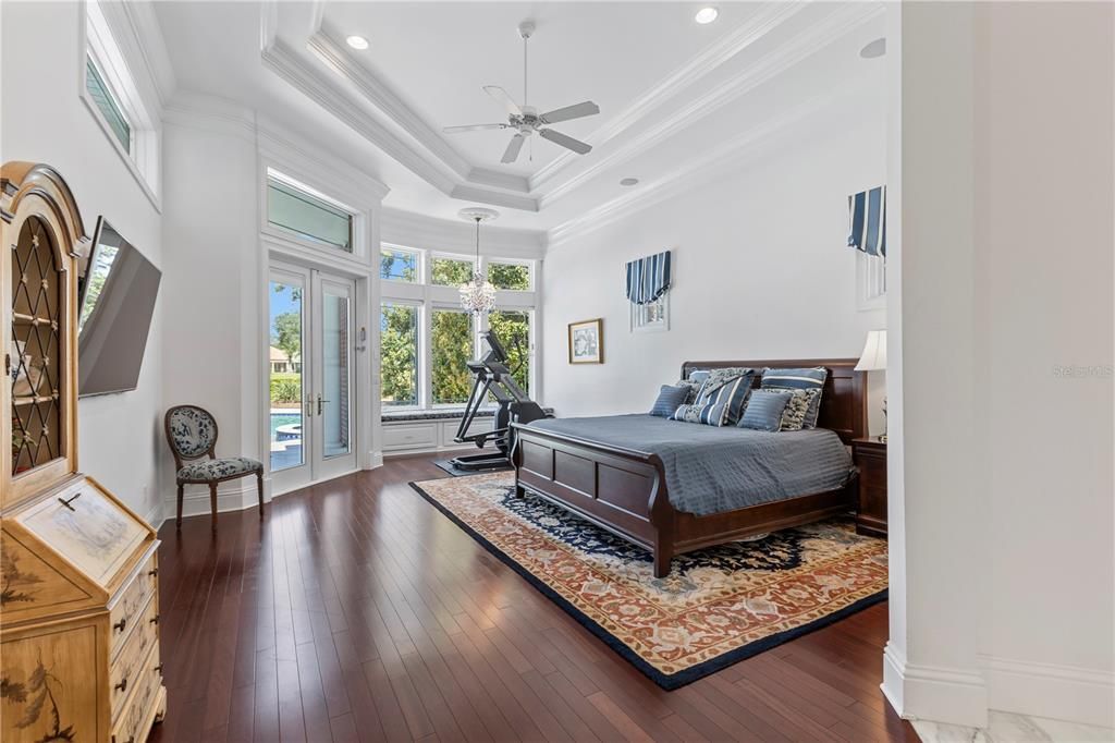 Primary Suite has vaulted coffered ceilings