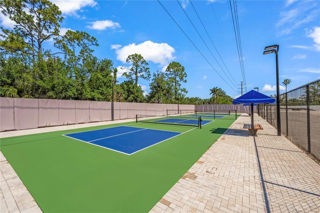 View of pickleball courts