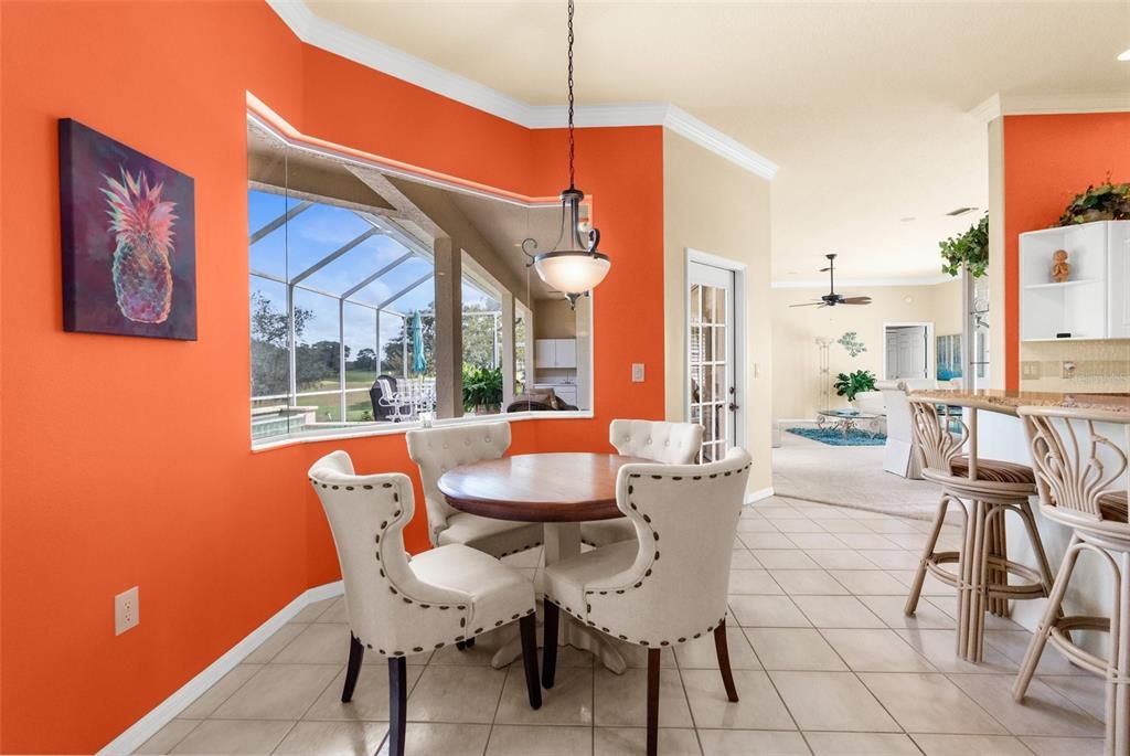 Breakfast Nook with mitered windows