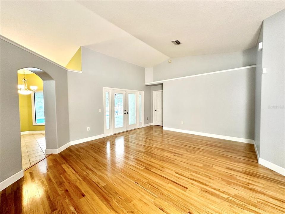 From the Dining area towards the Patio door - primary door to the right and entrance to dinette on left