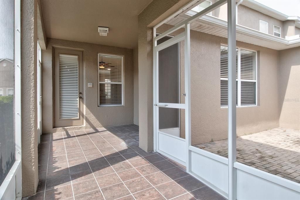 Screened and Covered Walkway from the garage