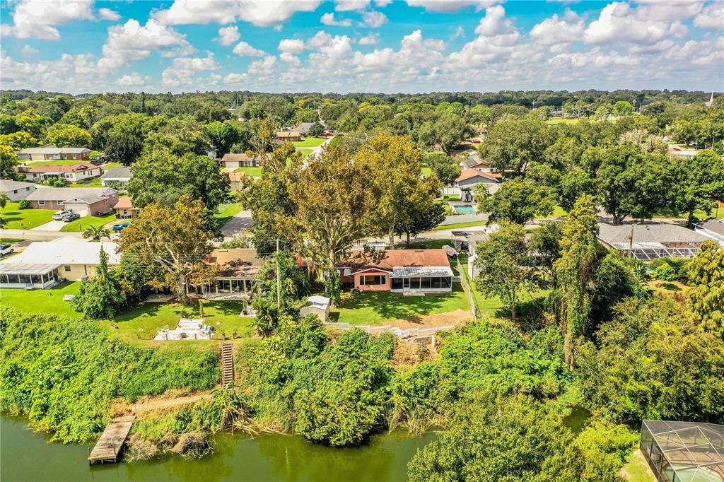 Aerial view of neighborhood